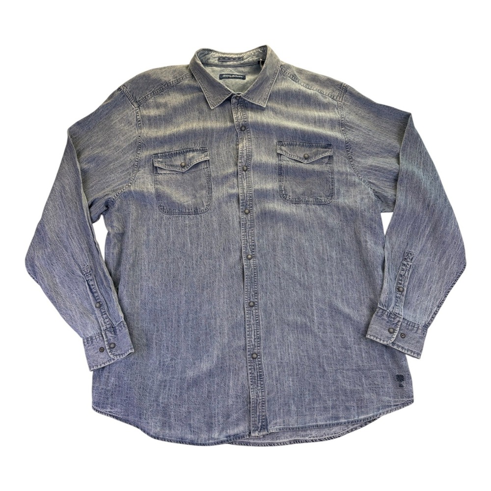 NWT Tommy Bahama Indigo Palms Go West Shirt Men's XXL Blue Tencel CoastalLinen